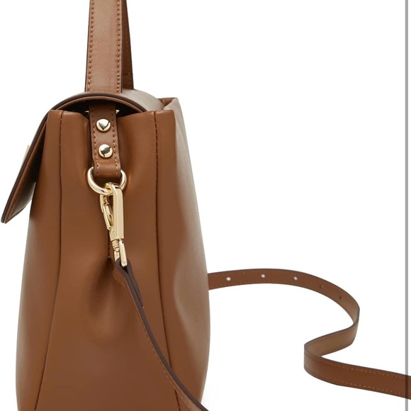 Leather Satchel Handbag for Women Trendy Shoulder Purse Crossbody Bag (Brown) - Picture 3 of 7